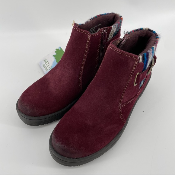 Earth Origins NWT Tate Burgundy Boho Leather Ankle Boots 6 - Picture 2 of 10